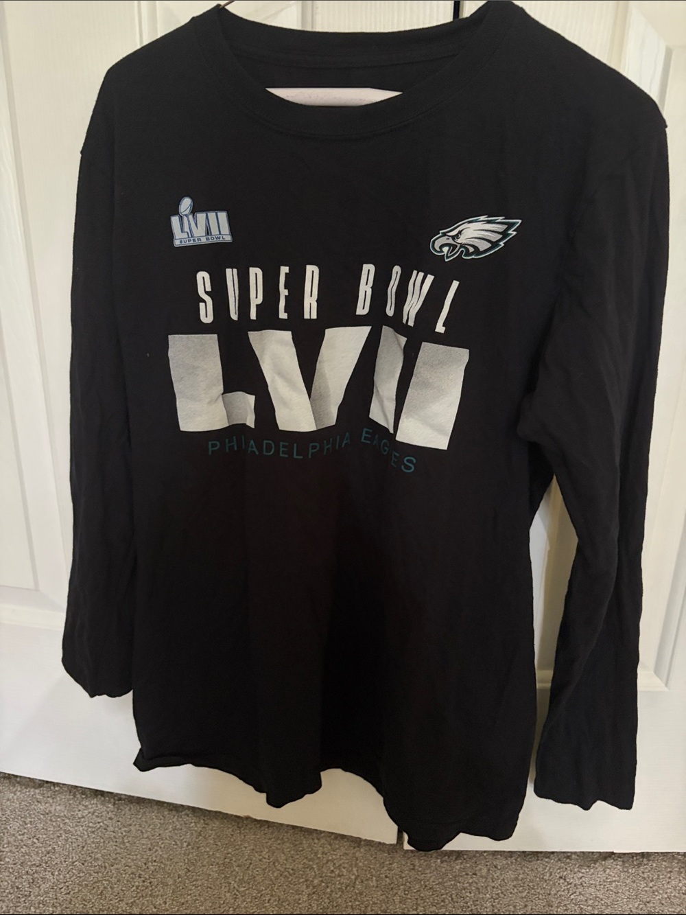Fanatics Black Philadelphia Eagles Super Bowl LVII Long-Sleeve Tee